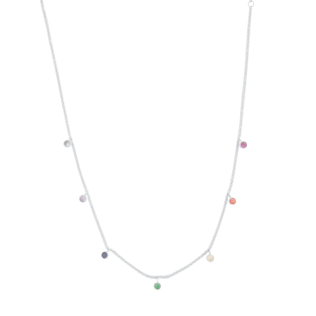 Rainbow Crystal Stardust Necklace Necklaces HONEYCAT Jewelry Silver 
