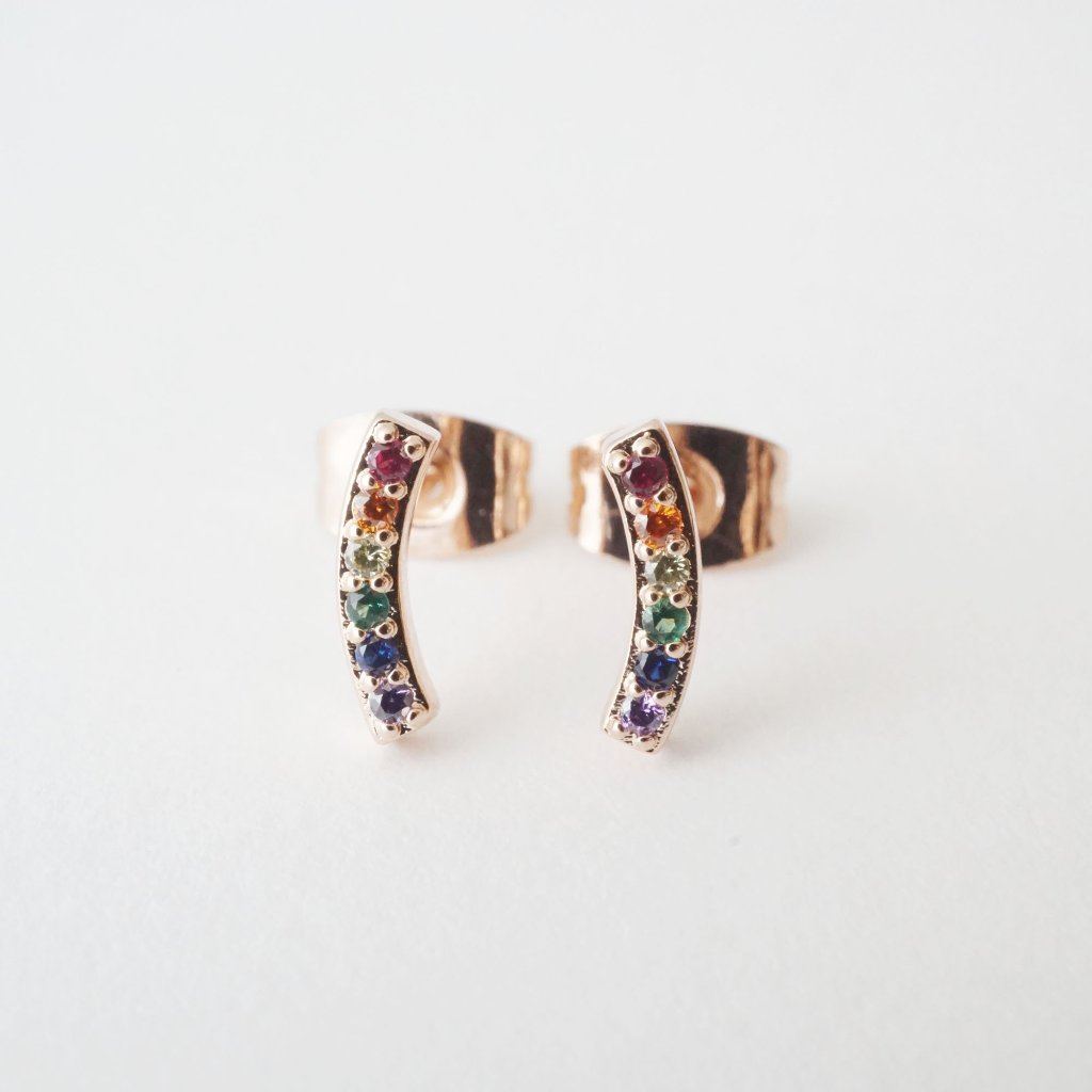 Rainbow Crystal Arc Earrings Earrings HONEYCAT Jewelry 