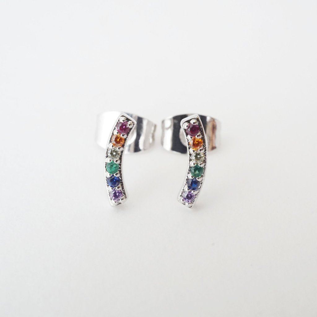 Rainbow Crystal Arc Earrings Earrings HONEYCAT Jewelry 