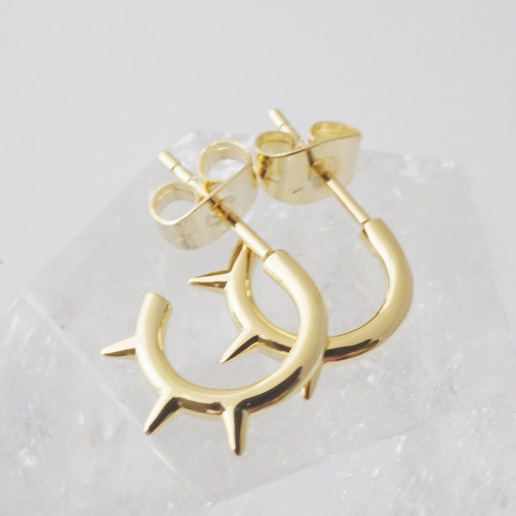 Spike Hoops Earrings HONEYCAT Jewelry Gold 