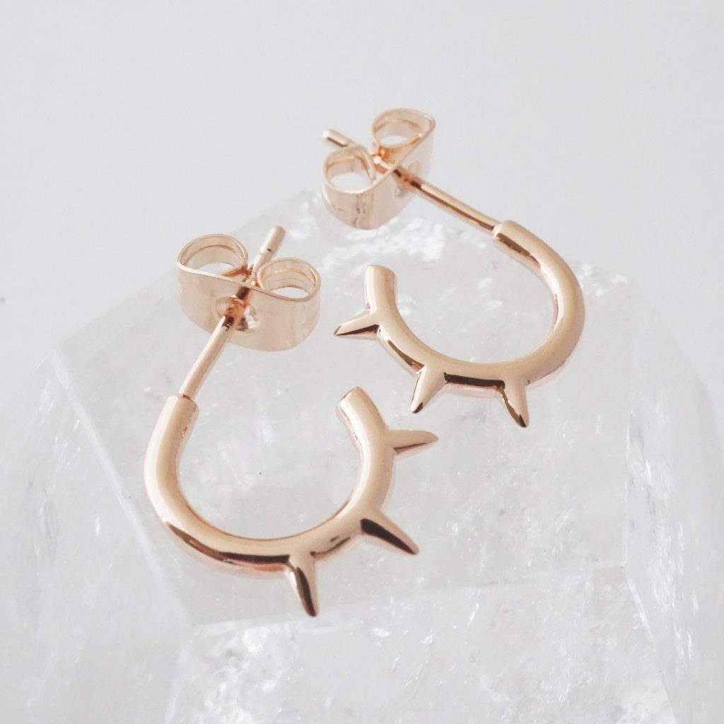 Spike Hoops Earrings HONEYCAT Jewelry Rose Gold 