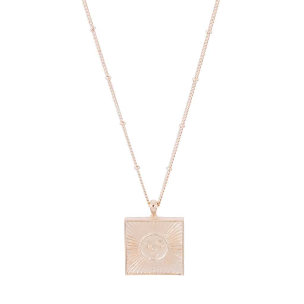 Sun Goddess Plate Necklace Necklaces HONEYCAT Jewelry Rose Gold 
