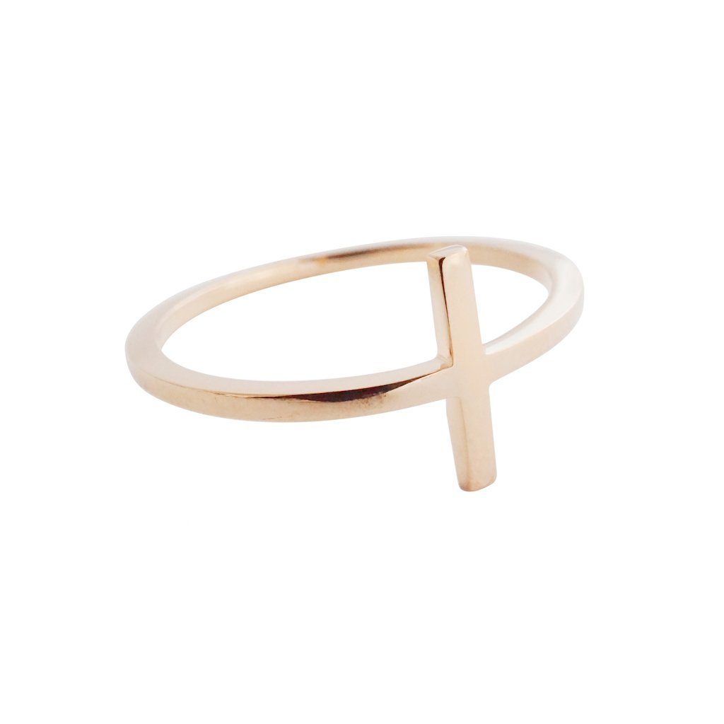 T-Bar Ring Rings HONEYCAT Jewelry Rose Gold 5 