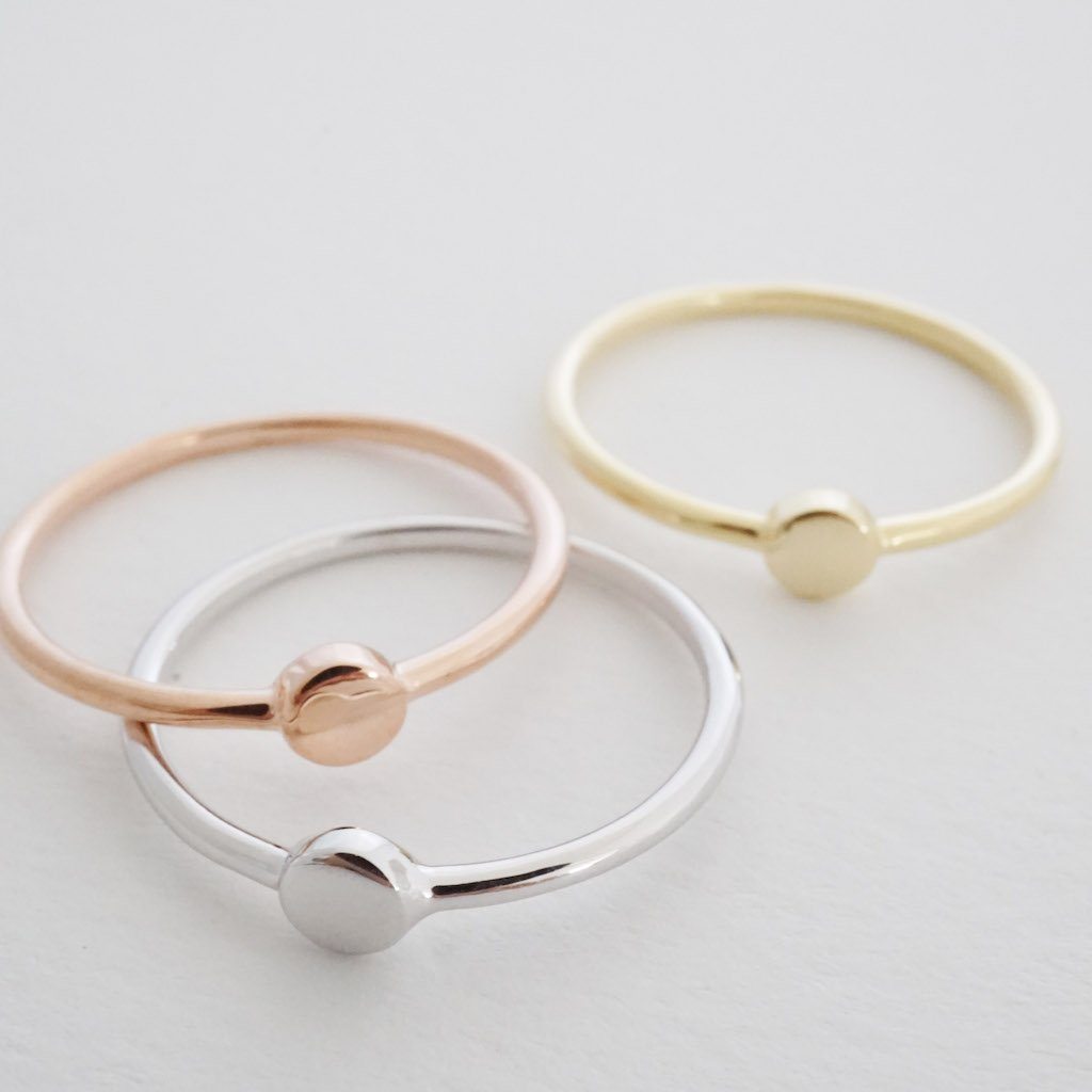 Tiny Circle Ring Rings HONEYCAT Jewelry 