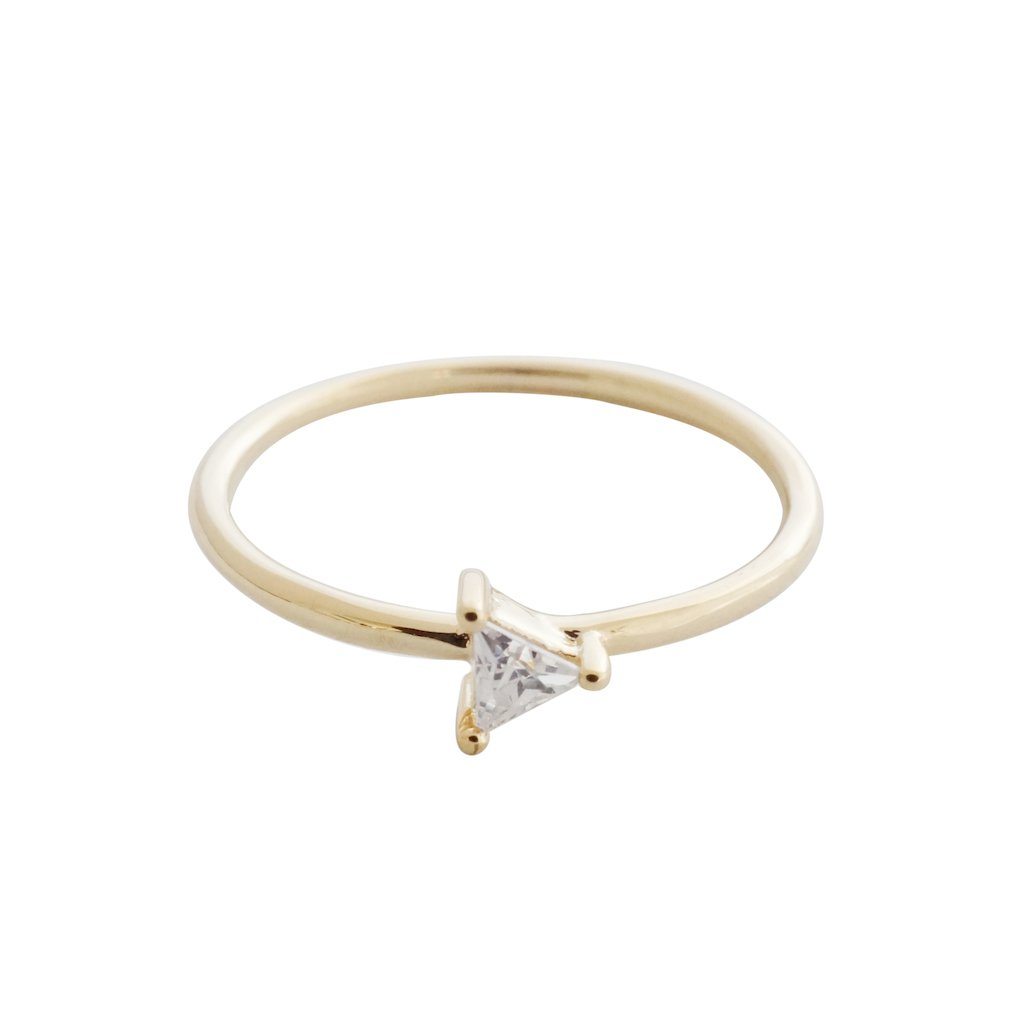 Triangle Solitaire Ring Rings HONEYCAT Jewelry Gold 5 