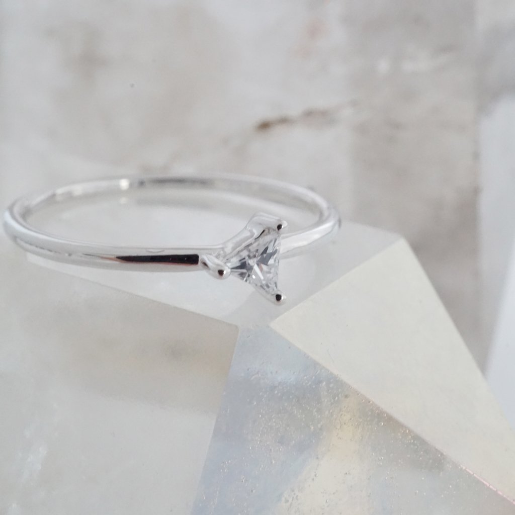 Triangle Solitaire Ring Rings HONEYCAT Jewelry 