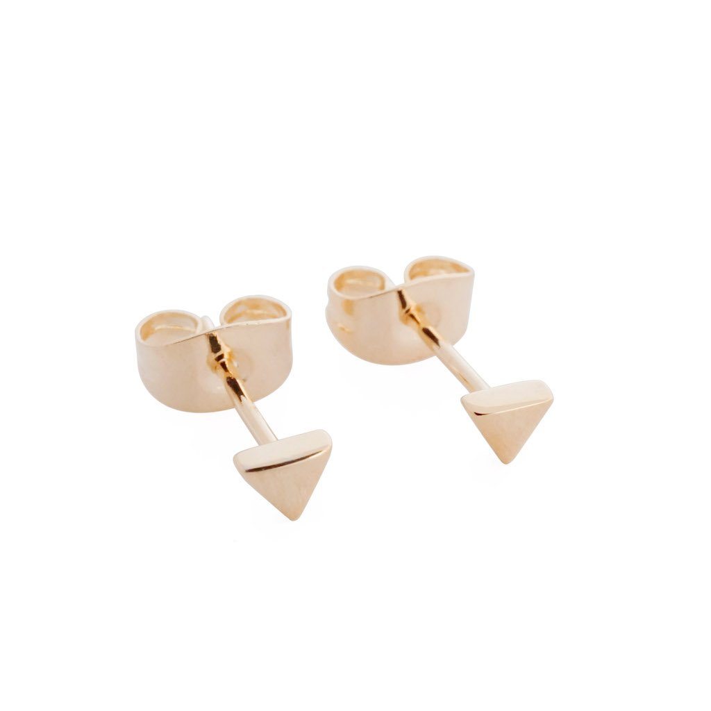 Mini Triangle Stud Earrings Earrings HONEYCAT Jewelry Rose Gold 