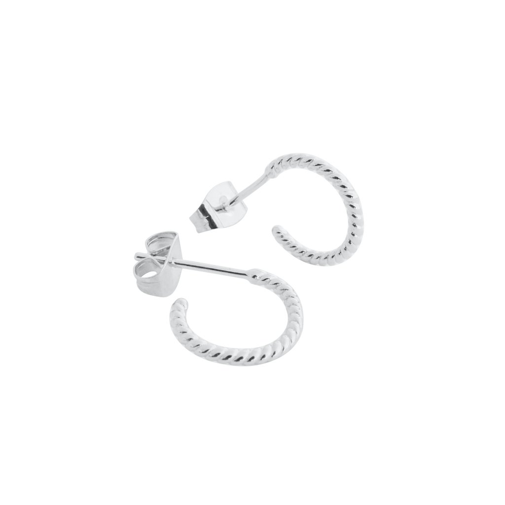 Twisted Rope Hoops Earrings HONEYCAT Jewelry Silver 