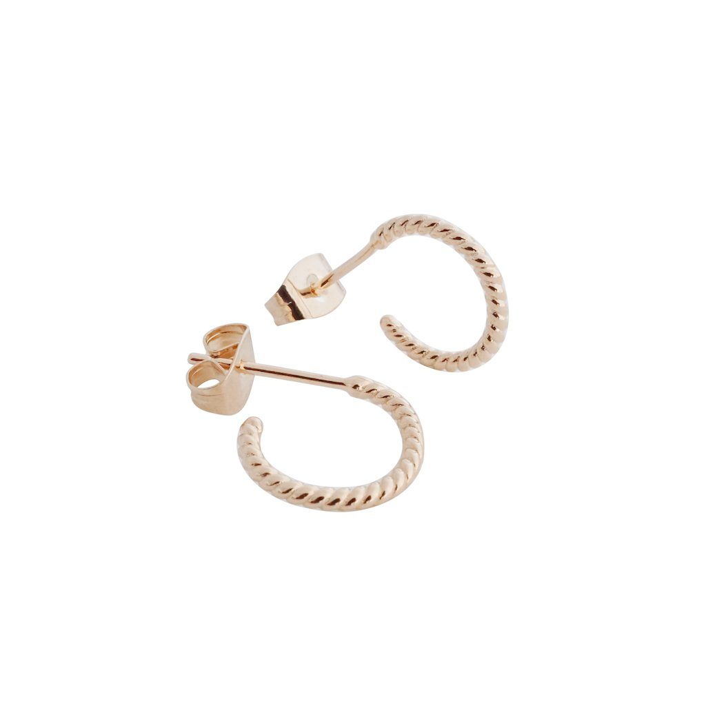 Twisted Rope Hoops Earrings HONEYCAT Jewelry Rose Gold 