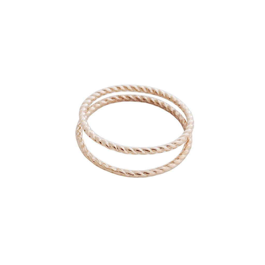 Twisted Rope Rings Rings HONEYCAT Jewelry Rose Gold 5 