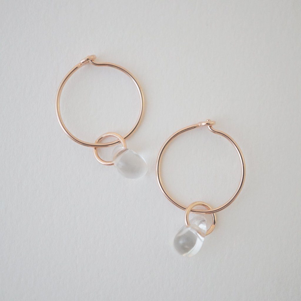 Wishing Crystal Hoop Earrings Earrings HONEYCAT Jewelry 