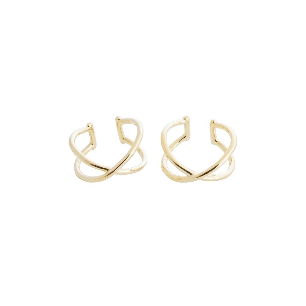 X Ear Cuffs Earrings HONEYCAT Jewelry Gold 