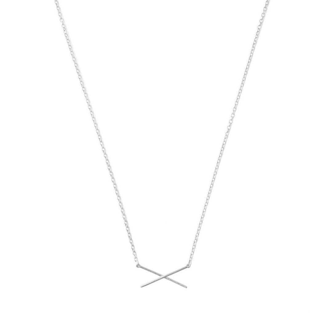 X Bar Necklace Necklaces HONEYCAT Jewelry Silver 