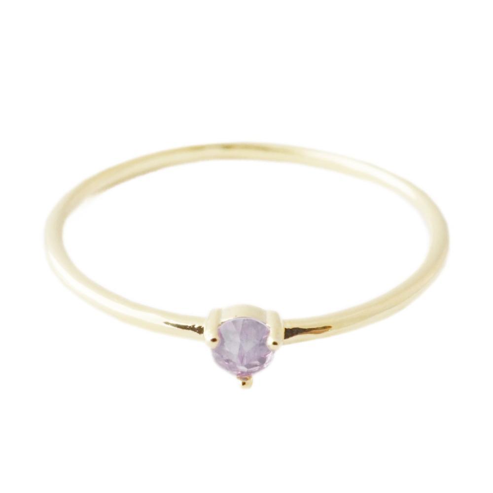 Amethyst Point Solitaire Ring Rings HONEYCAT Jewelry 