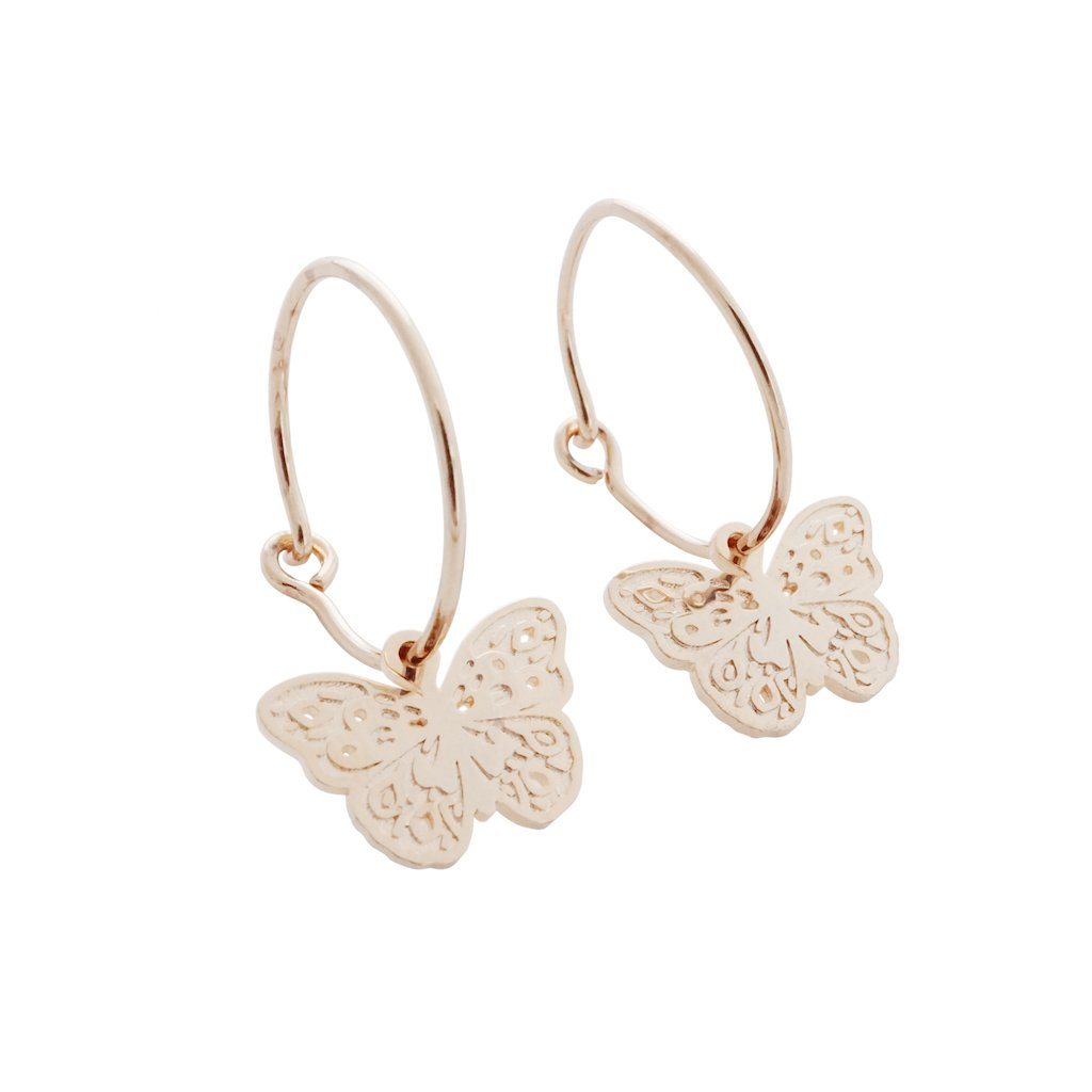 Magic Charm Butterfly Hoops Earrings HONEYCAT Jewelry Rose Gold 