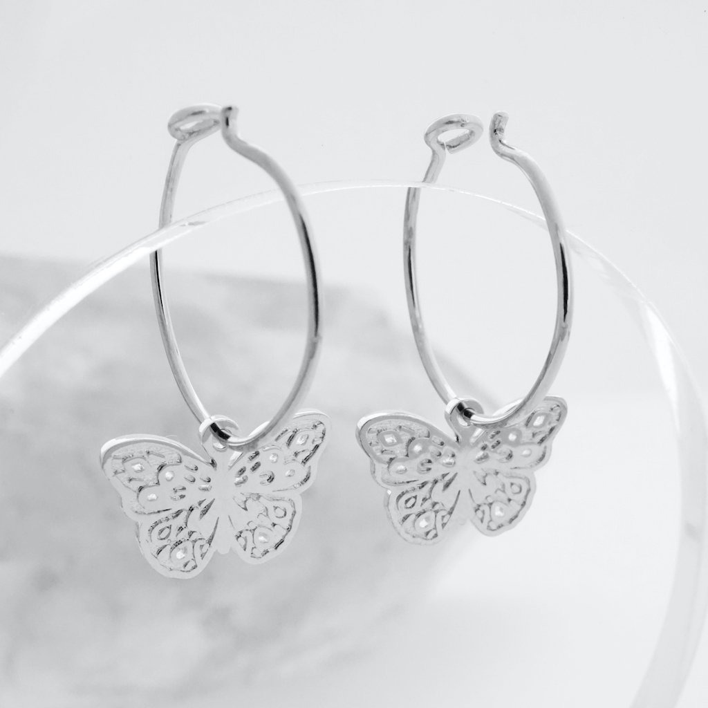 Magic Charm Butterfly Hoops Earrings HONEYCAT Jewelry 