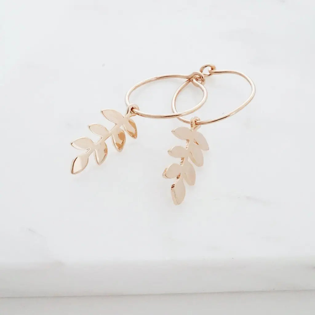 Magic Charm Fern Hoops Earrings HONEYCAT Jewelry 