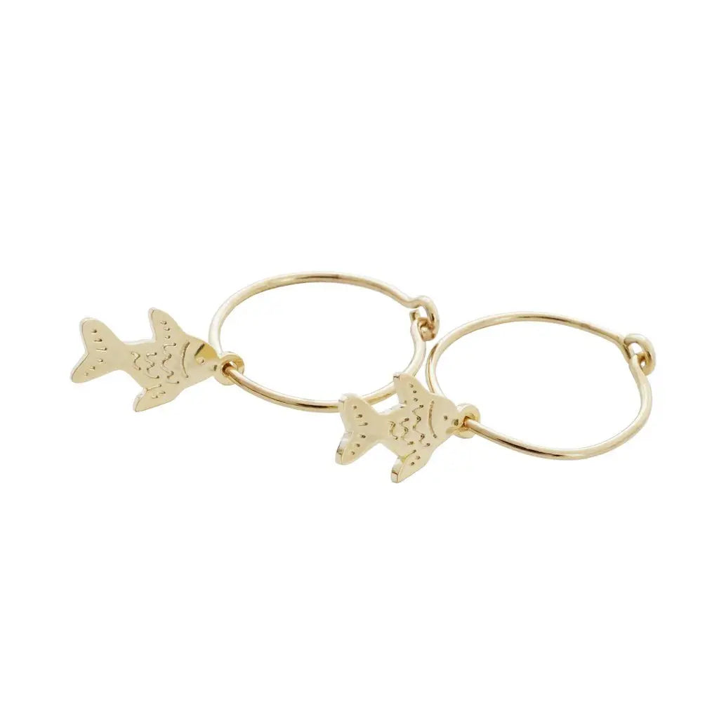 Magic Charm Taiyaki Fish Hoops Earrings HONEYCAT Jewelry Gold 