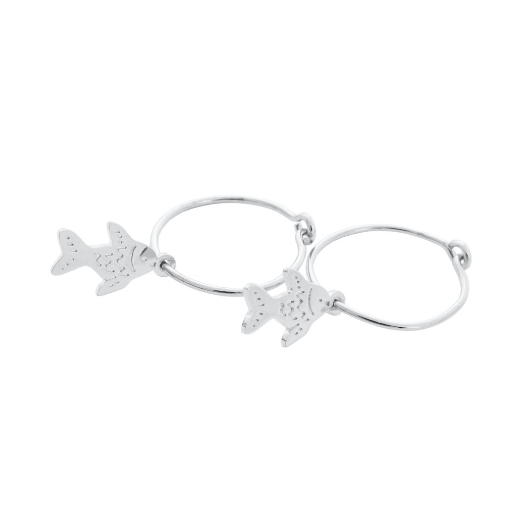 Magic Charm Taiyaki Fish Hoops Earrings HONEYCAT Jewelry Silver 