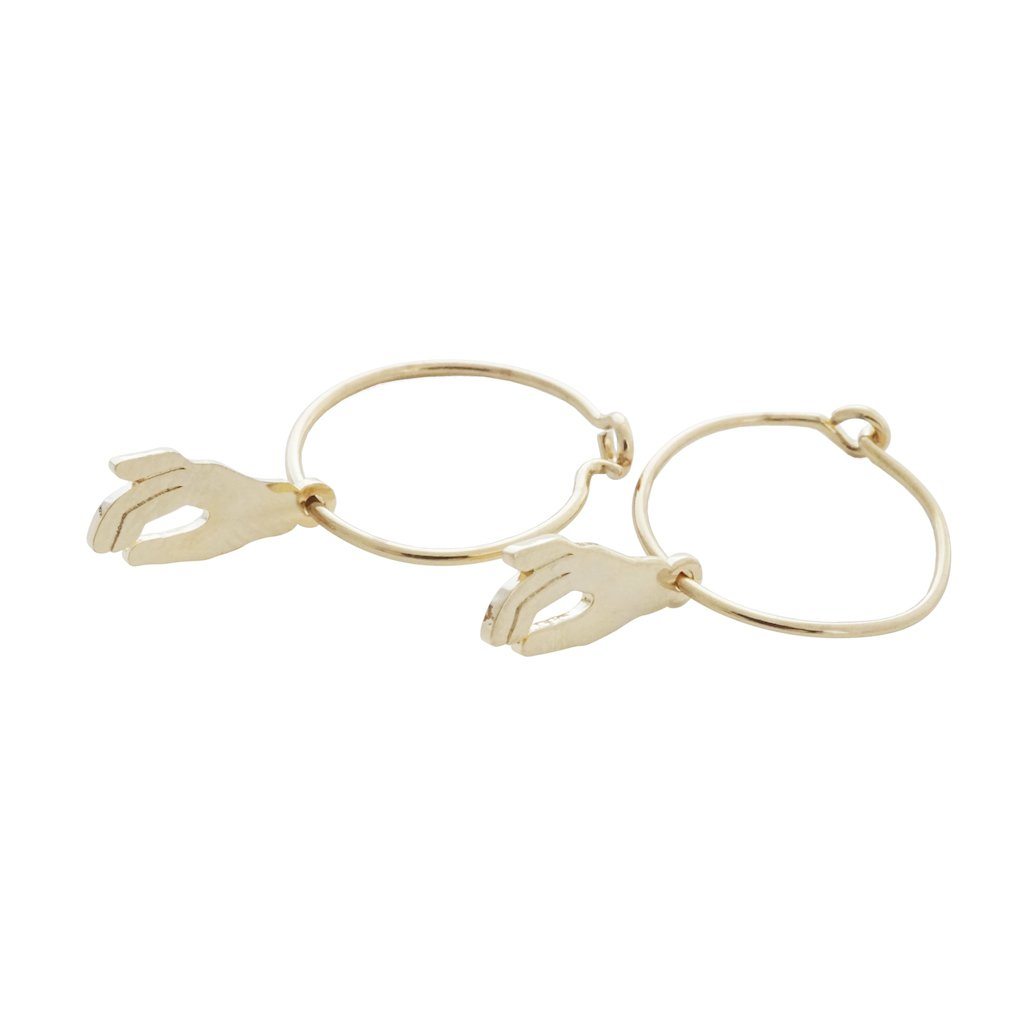 Magic Charm Hand Hoops Earrings HONEYCAT Jewelry Gold 