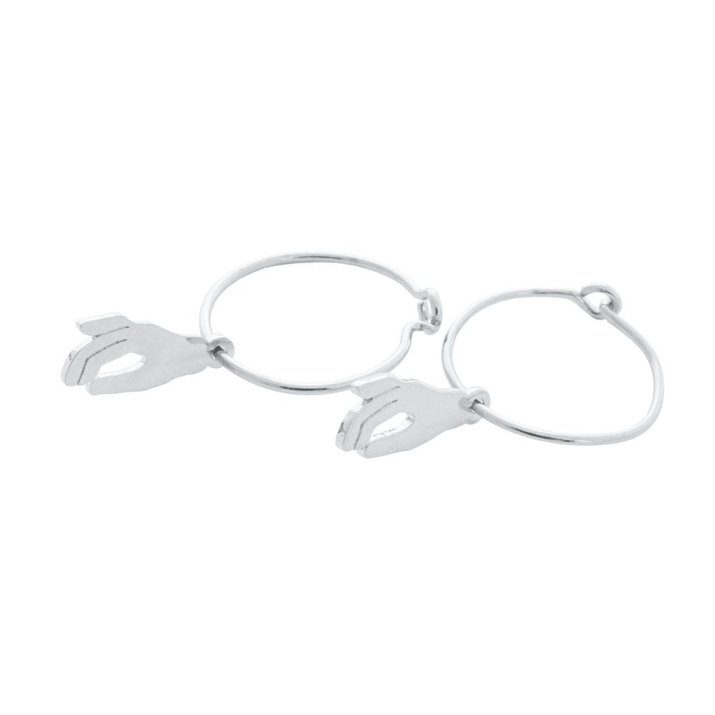 Magic Charm Hand Hoops Earrings HONEYCAT Jewelry Silver 