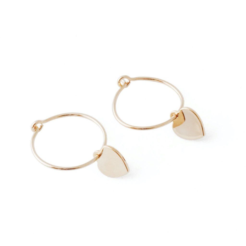 Choosey Heart Hoops Earrings HONEYCAT Jewelry Rose Gold 