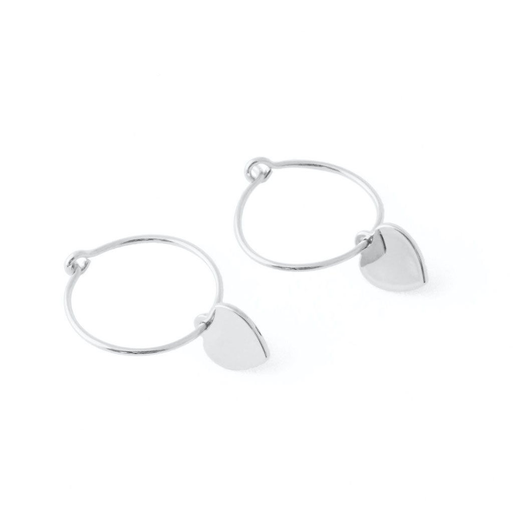 Choosey Heart Hoops Earrings HONEYCAT Jewelry Silver 