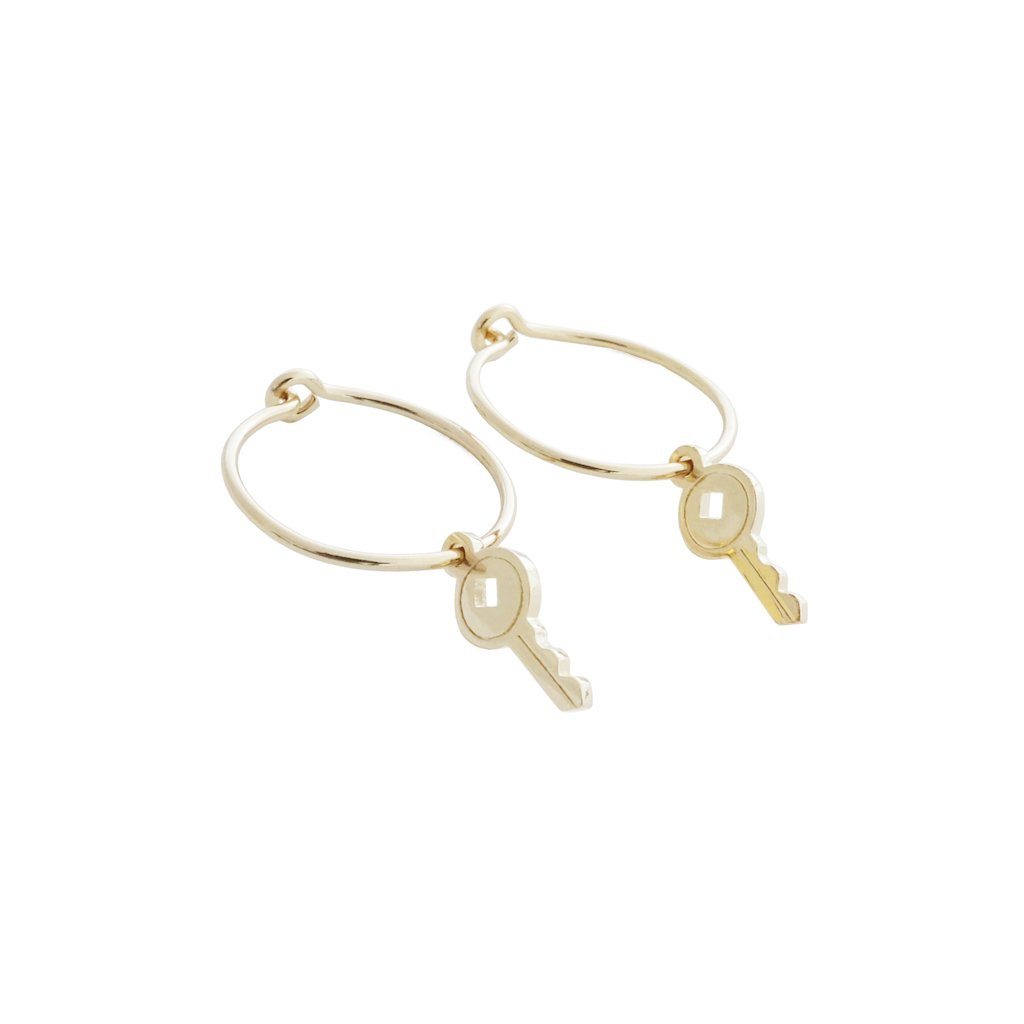Magic Charm Key Hoops Earrings HONEYCAT Jewelry Gold 