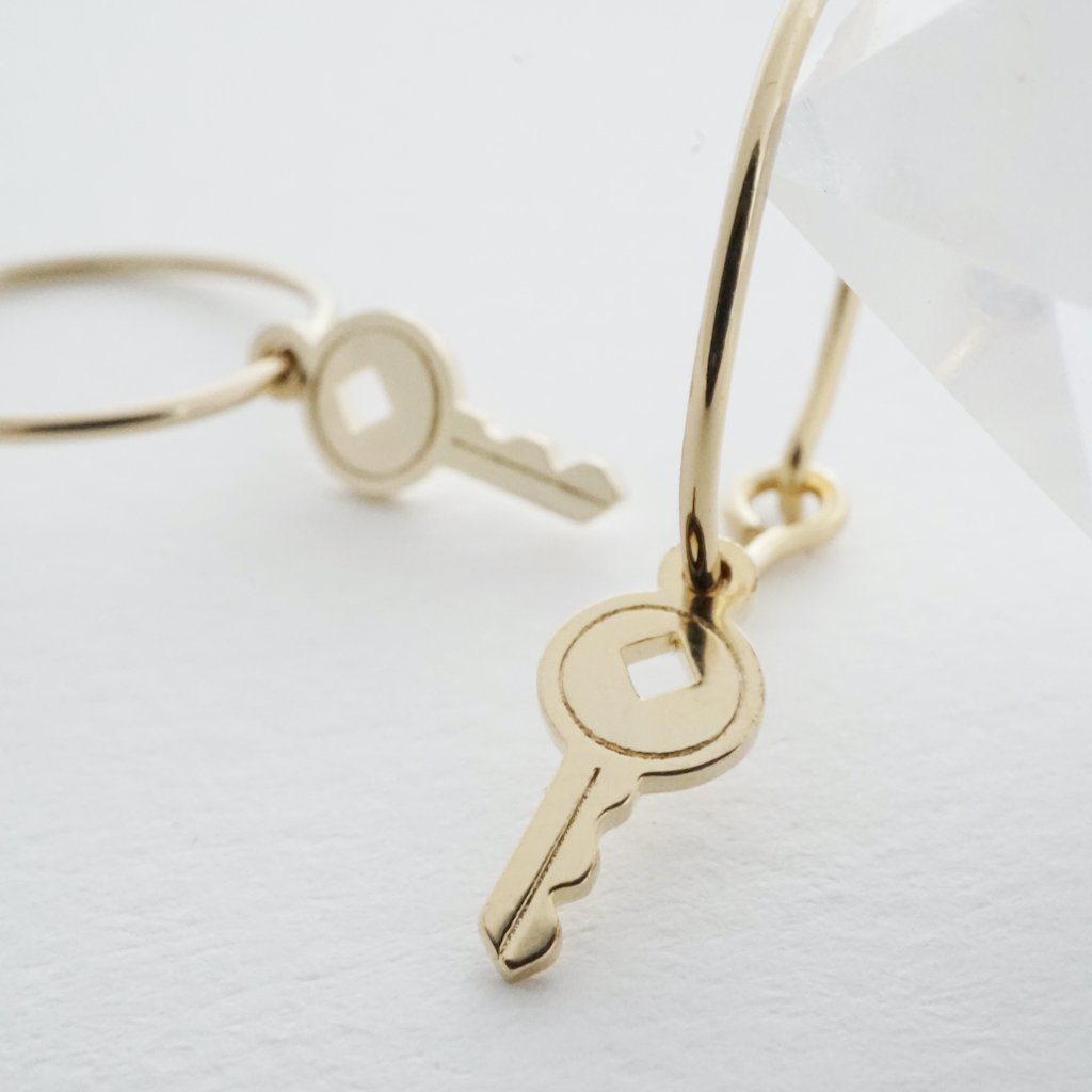 Magic Charm Key Hoops Earrings HONEYCAT Jewelry 