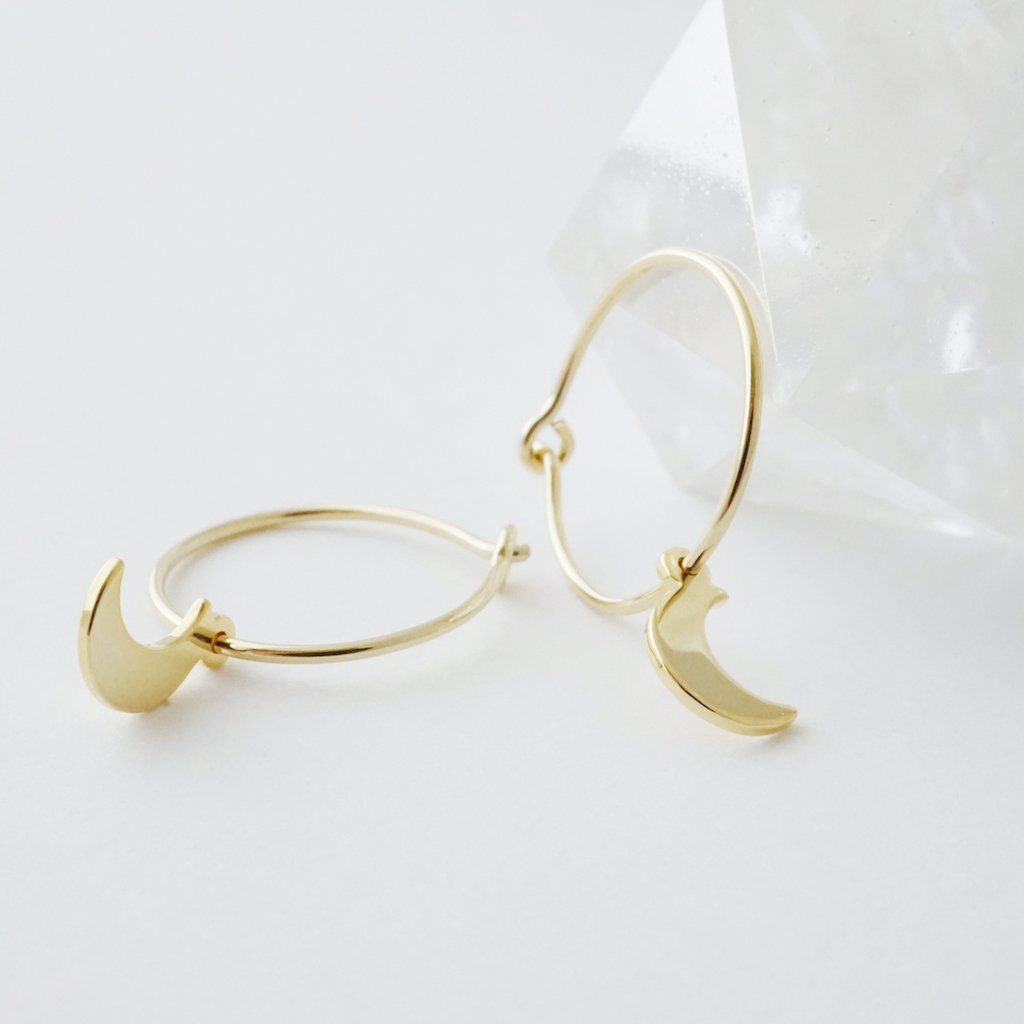 Choosey Moon Hoops Earrings HONEYCAT Jewelry 