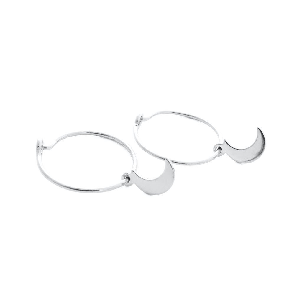 Choosey Moon Hoops Earrings HONEYCAT Jewelry Silver 