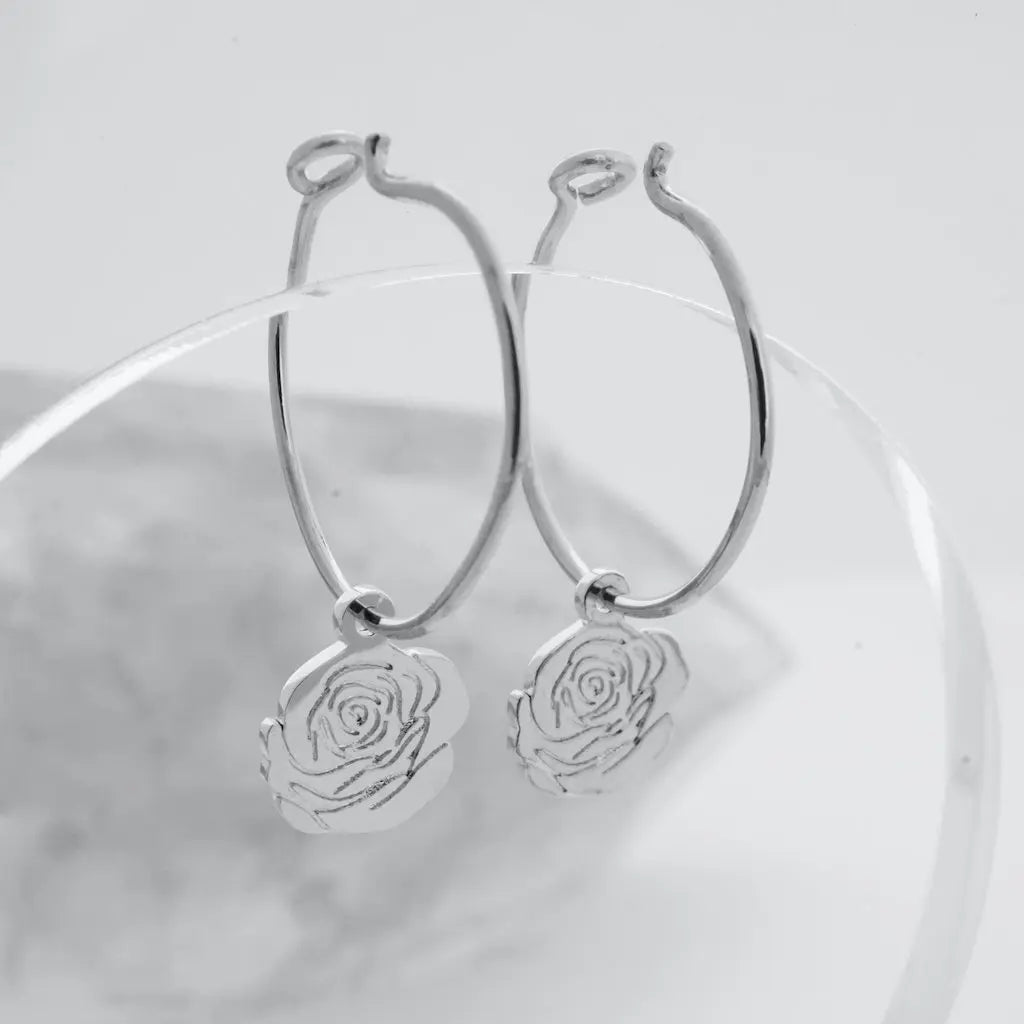 Magic Charm Rose Hoops Earrings HONEYCAT Jewelry 