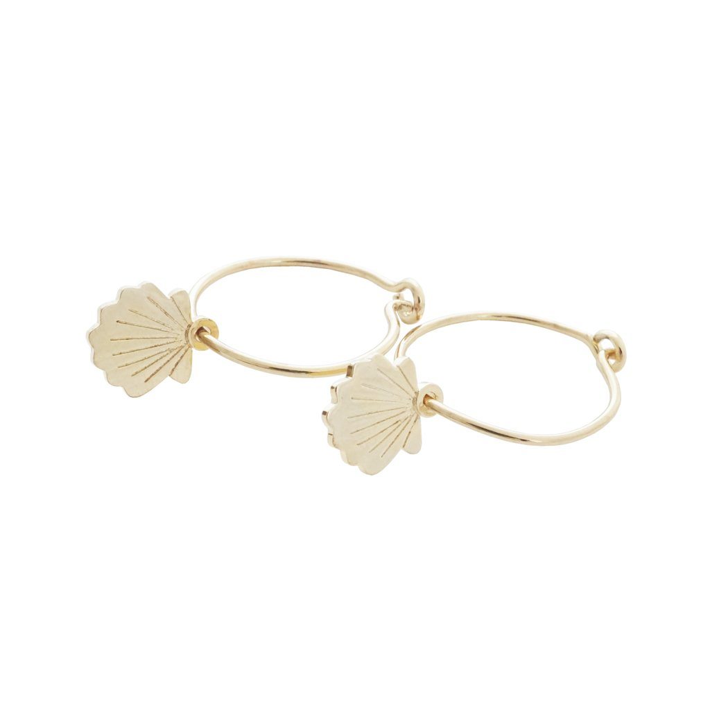 Magic Charm Shell Hoops Earrings HONEYCAT Jewelry Gold 