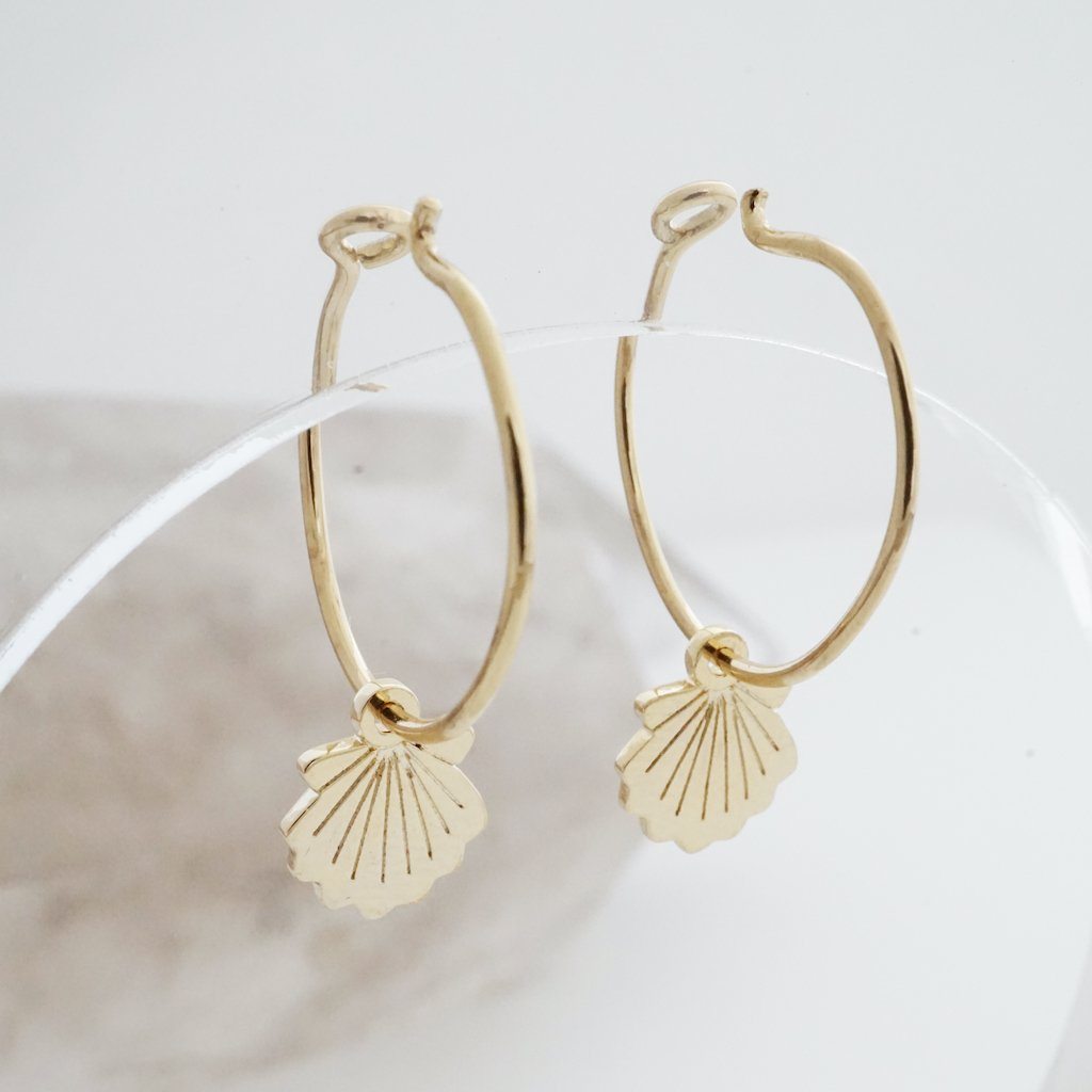 Magic Charm Shell Hoops Earrings HONEYCAT Jewelry 