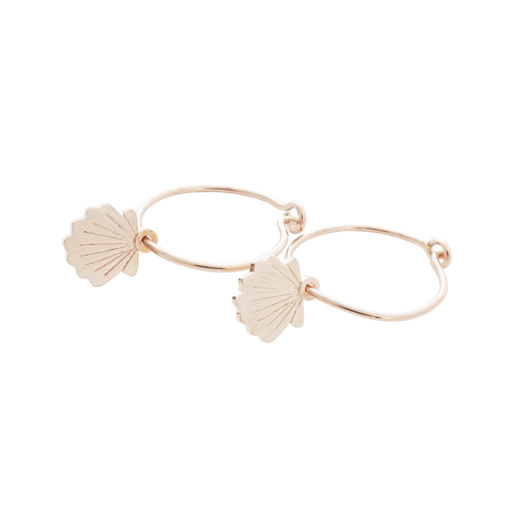Magic Charm Shell Hoops Earrings HONEYCAT Jewelry Rose Gold 