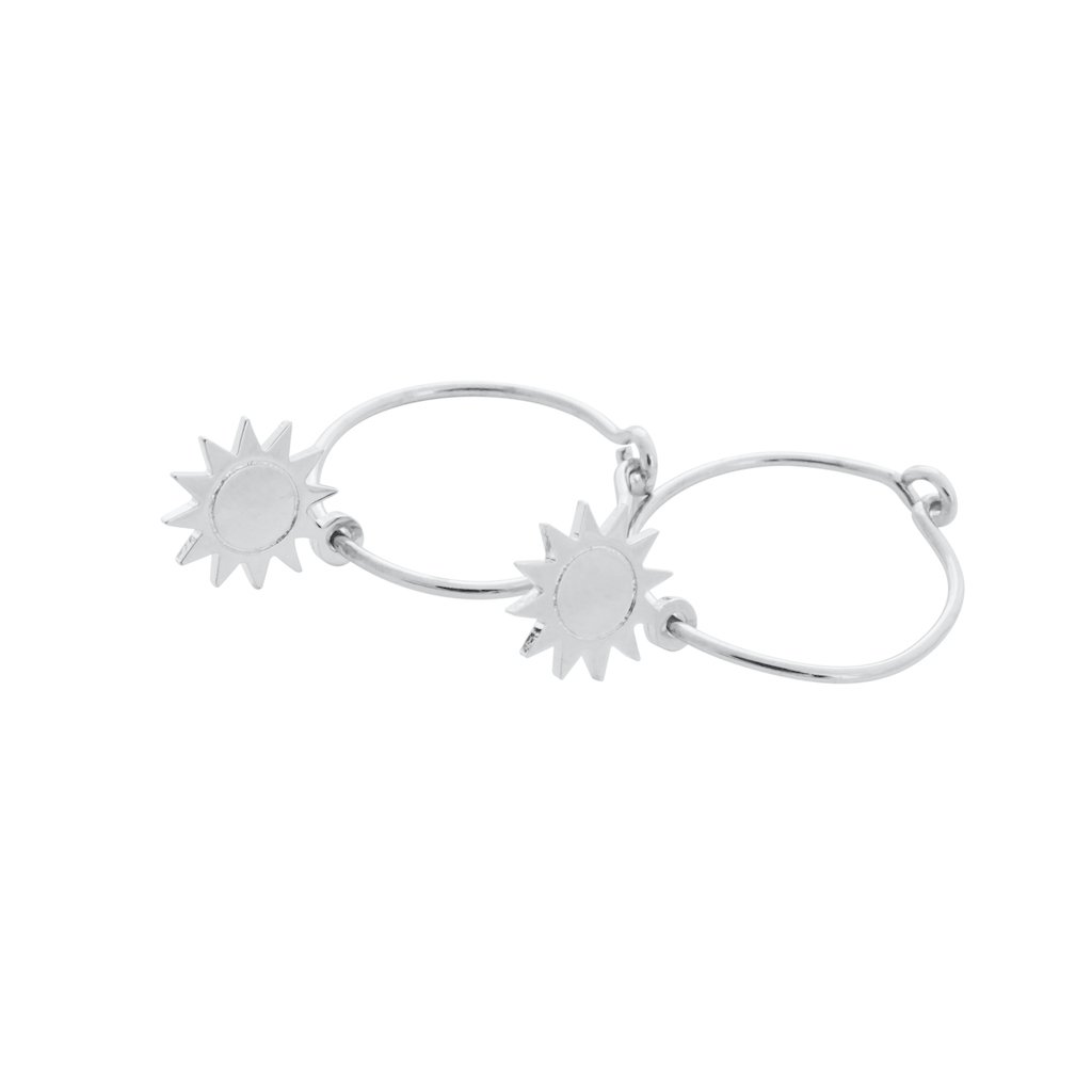 Magic Charm Sun Hoops Earrings HONEYCAT Jewelry Silver 