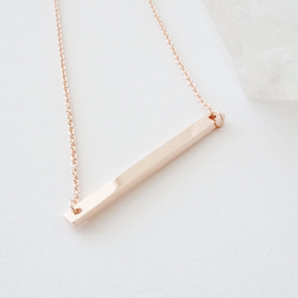 Classic Bar Necklace Necklaces HONEYCAT Jewelry Rose Gold 