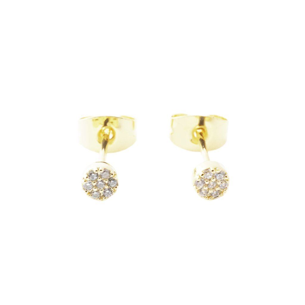 Mini Circle Crystal Stud Earrings Earrings HONEYCAT Jewelry Gold 