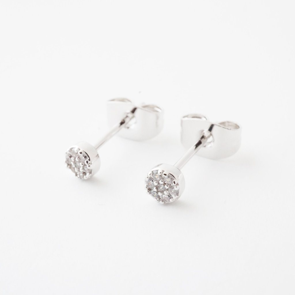 Mini Circle Crystal Stud Earrings Earrings HONEYCAT Jewelry 