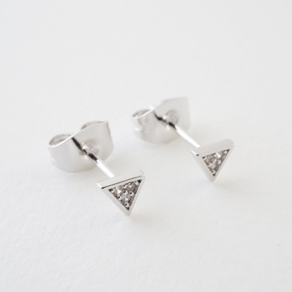 Mini Crystal Triangle Stud Earrings Earrings HONEYCAT Jewelry 