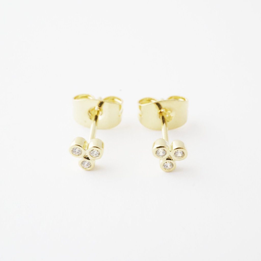 Trinity Crystal Stud Earrings Earrings HONEYCAT Jewelry 