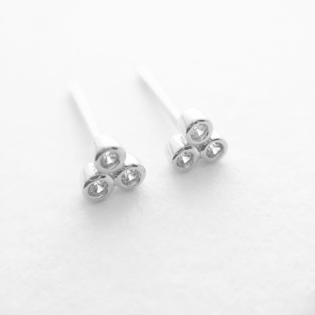 Trinity Crystal Stud Earrings Earrings HONEYCAT Jewelry 