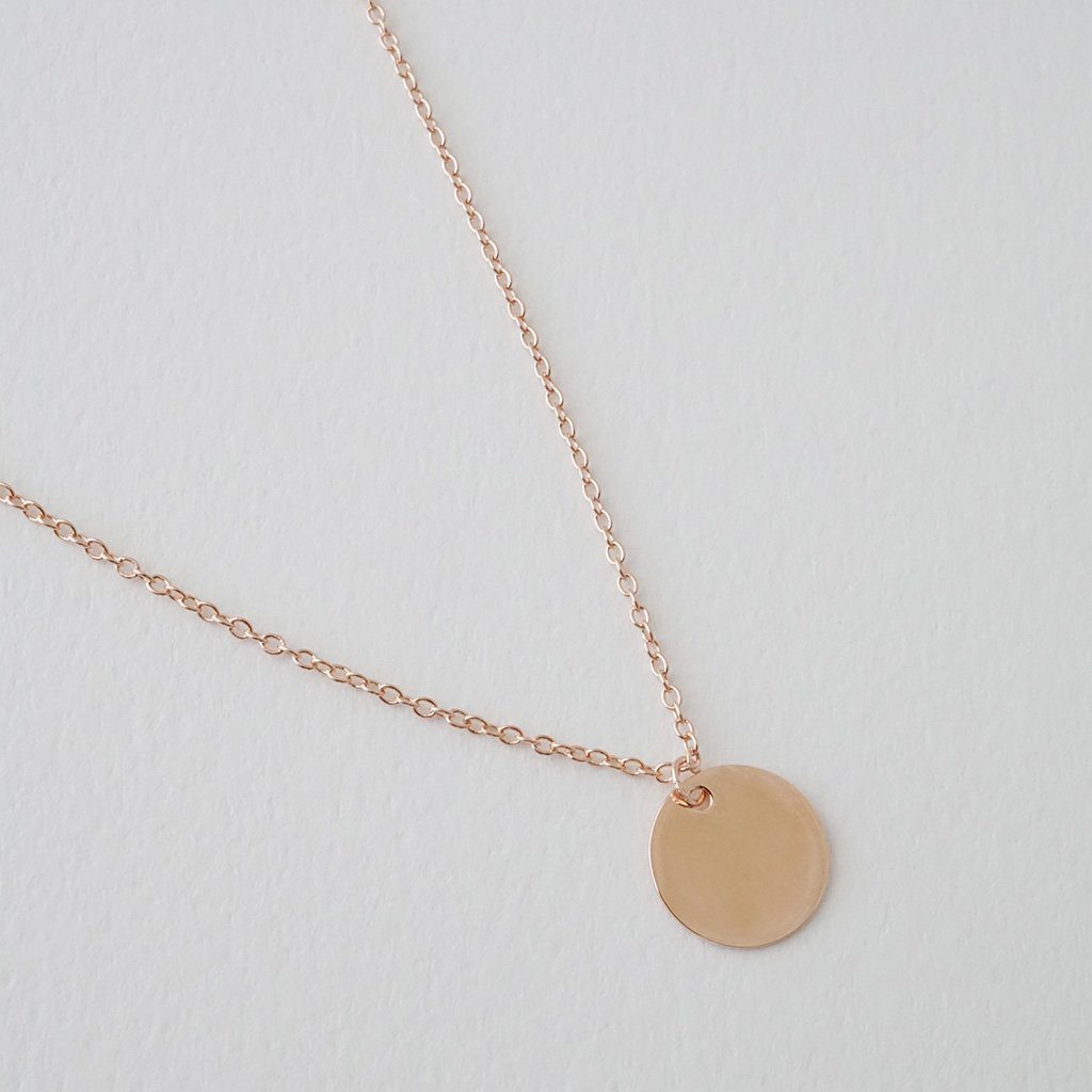Hanging Sun Disc Necklace Necklaces HONEYCAT Jewelry Rose Gold 
