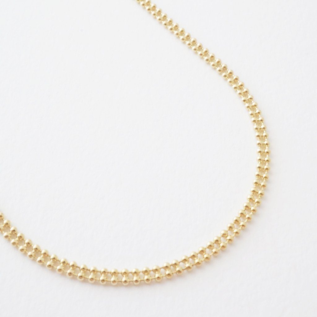Double Ball Chain Choker-Necklace Necklaces HONEYCAT Jewelry Gold 