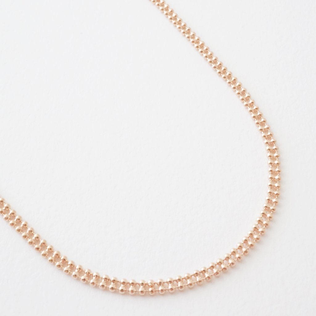 Double Ball Chain Choker-Necklace Necklaces HONEYCAT Jewelry Rose Gold 