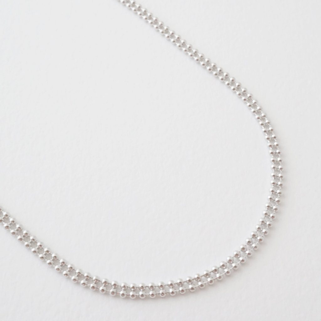 Double Ball Chain Choker-Necklace Necklaces HONEYCAT Jewelry Silver 