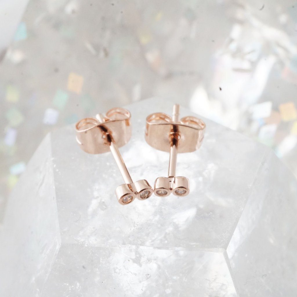 Double Crystal Stud Earrings Earrings HONEYCAT Jewelry 