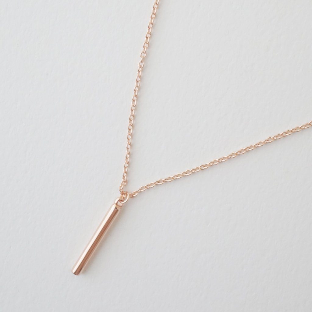 Pipette Bar Necklace Necklaces HONEYCAT Jewelry Rose Gold 