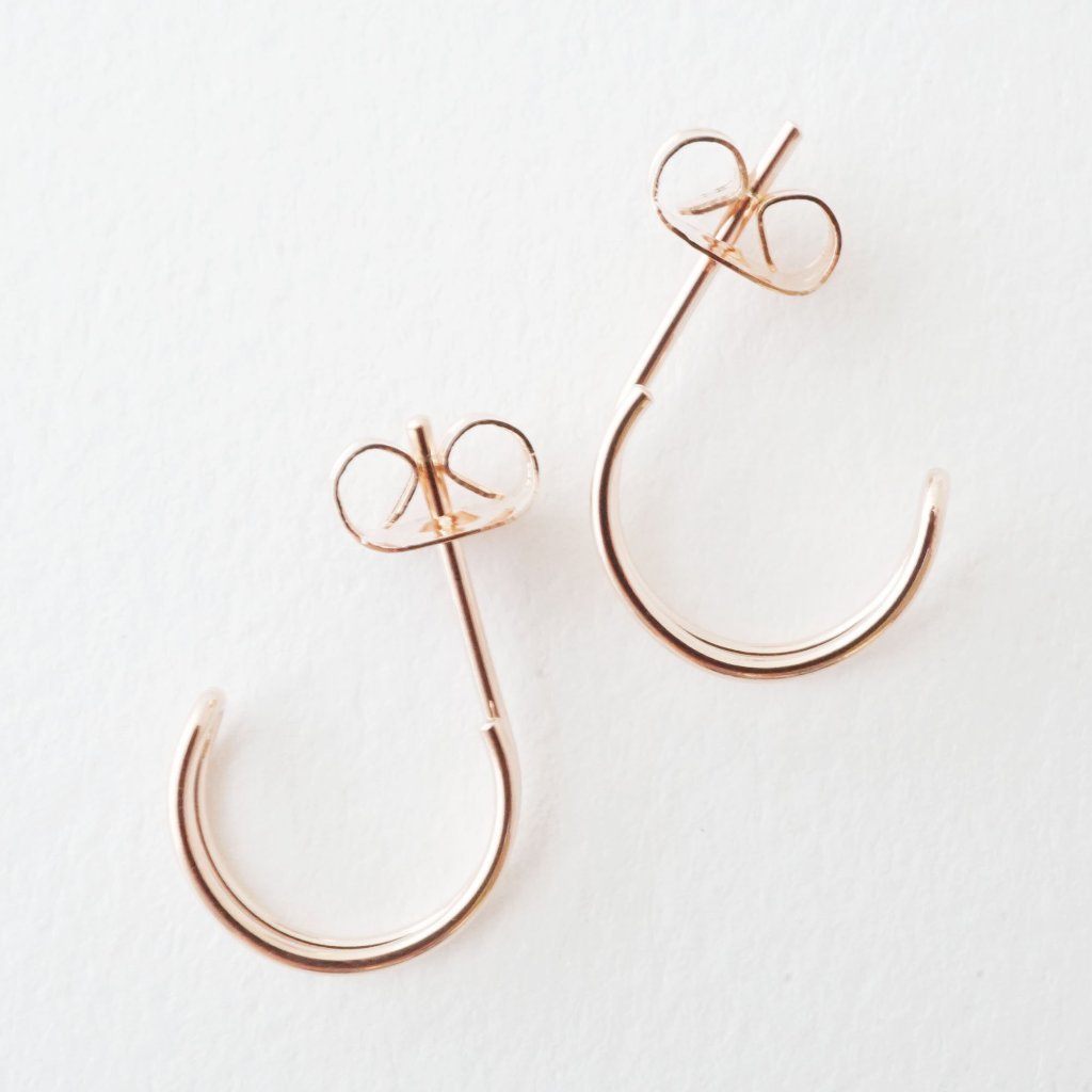 Double Hoop Earrings Earrings HONEYCAT Jewelry Rose Gold 