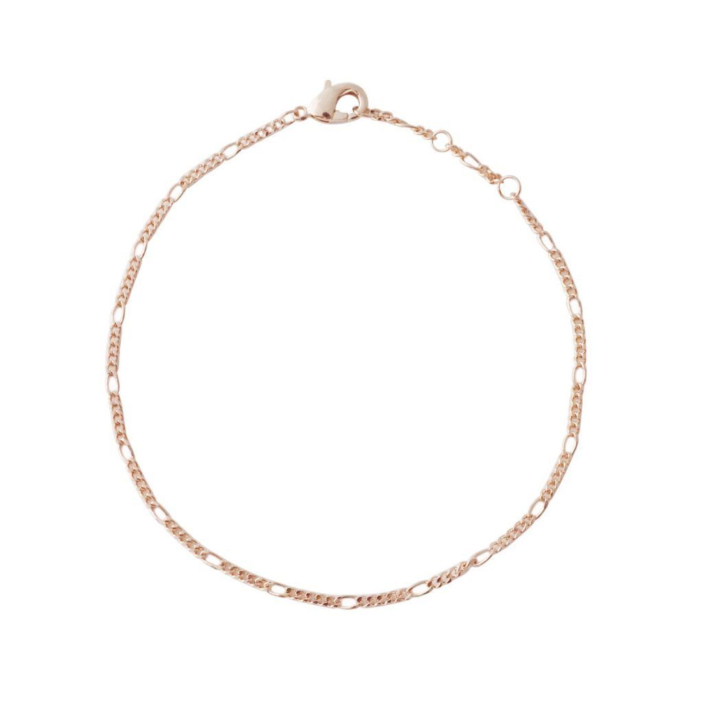 Figaro Chain Bracelet Bracelets HONEYCAT Jewelry Rose Gold 